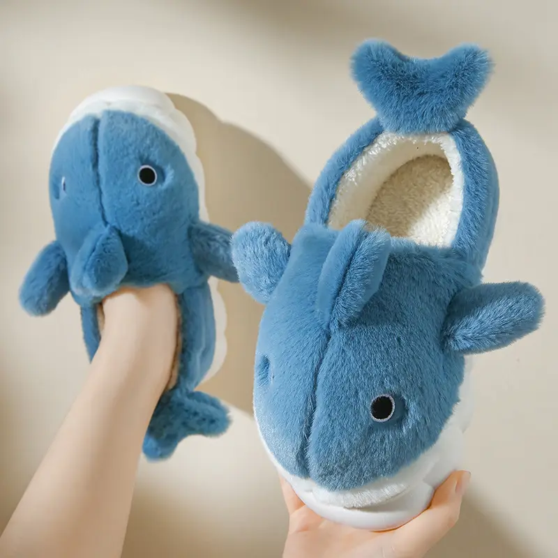 Cixi Cotton Slippers Women's Autumn and Winter Home Thick Sole Fur Plush Household Shoes Outer Wear Couple Warm Men's Winter