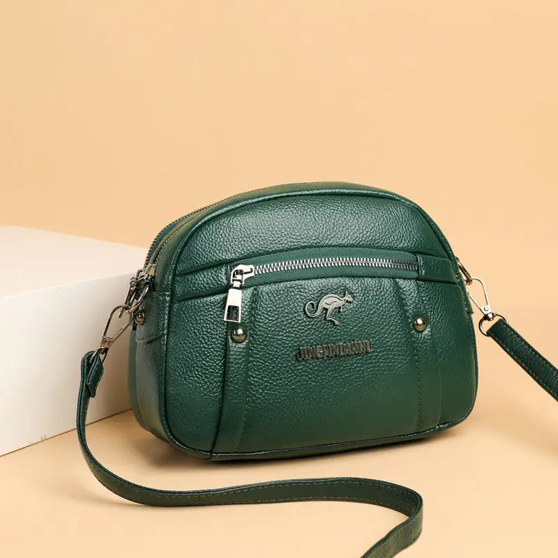 Korean Style Soft Leather Crossbody Bag Pink