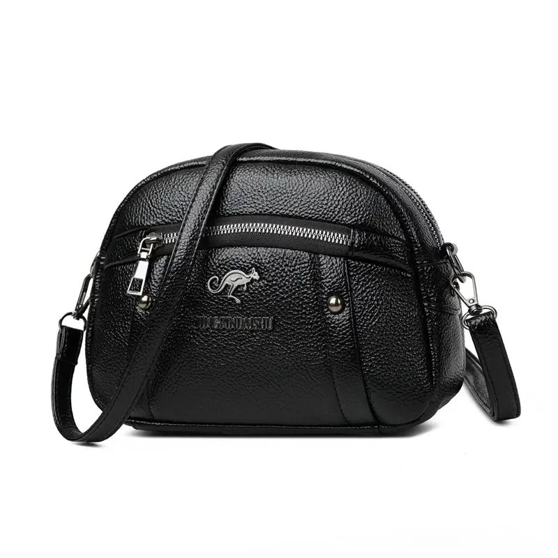 Korean Style Soft Leather Crossbody Bag Pink