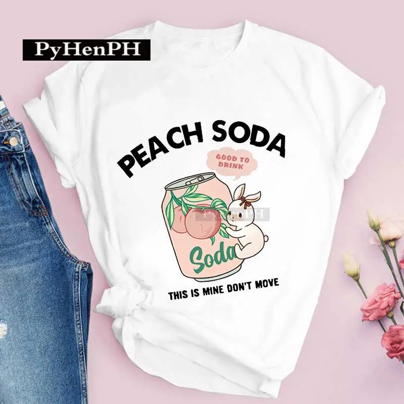 Women Pink T-Shirt Strawberry Juice Print 2021 - Image 26