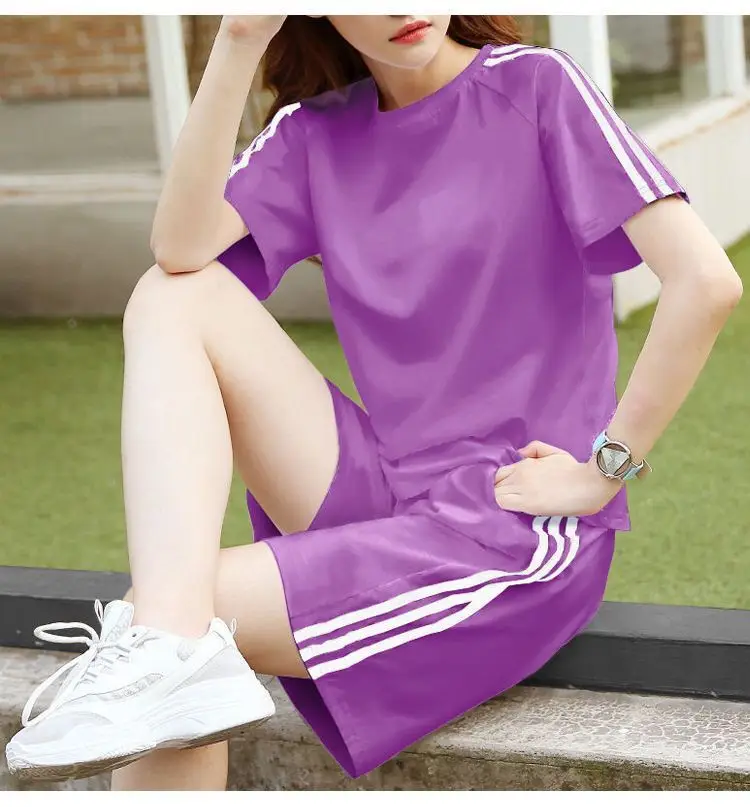 Women White Adidas Track Shorts Set Large — feature 17
