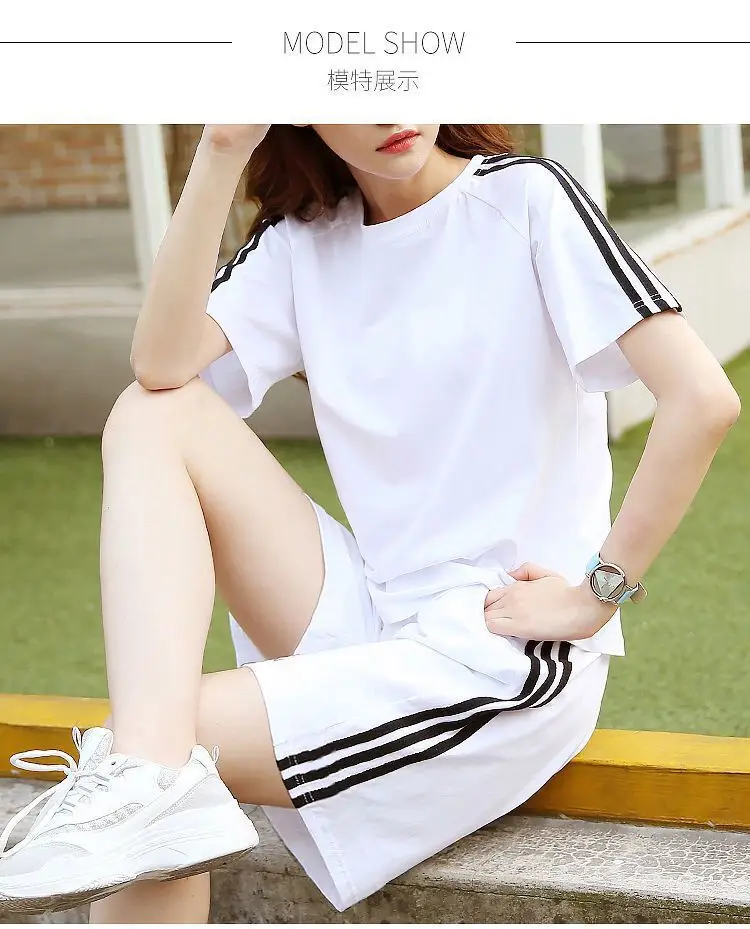 Women White Adidas Track Shorts Set Large — feature 6