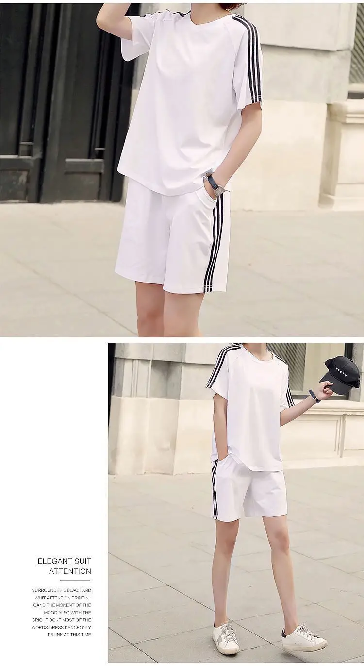 Women White Adidas Track Shorts Set Large — feature 7