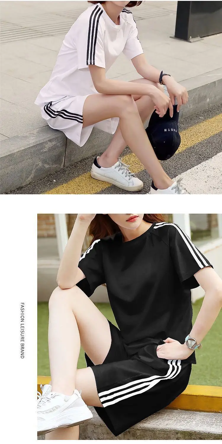 Women White Adidas Track Shorts Set Large — feature 8