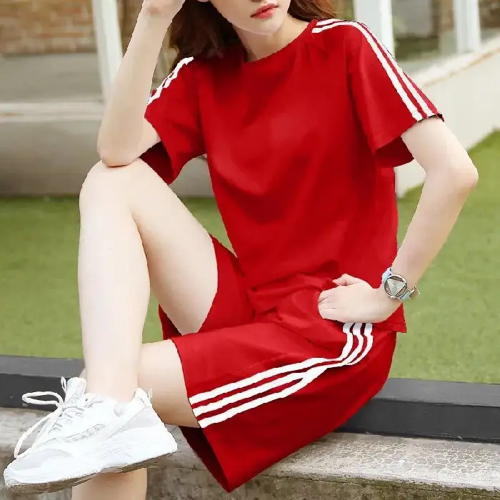 Women White Adidas Track Shorts Set Large - Image 2