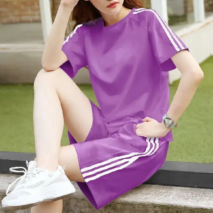 Women White Adidas Track Shorts Set Large - Image 3