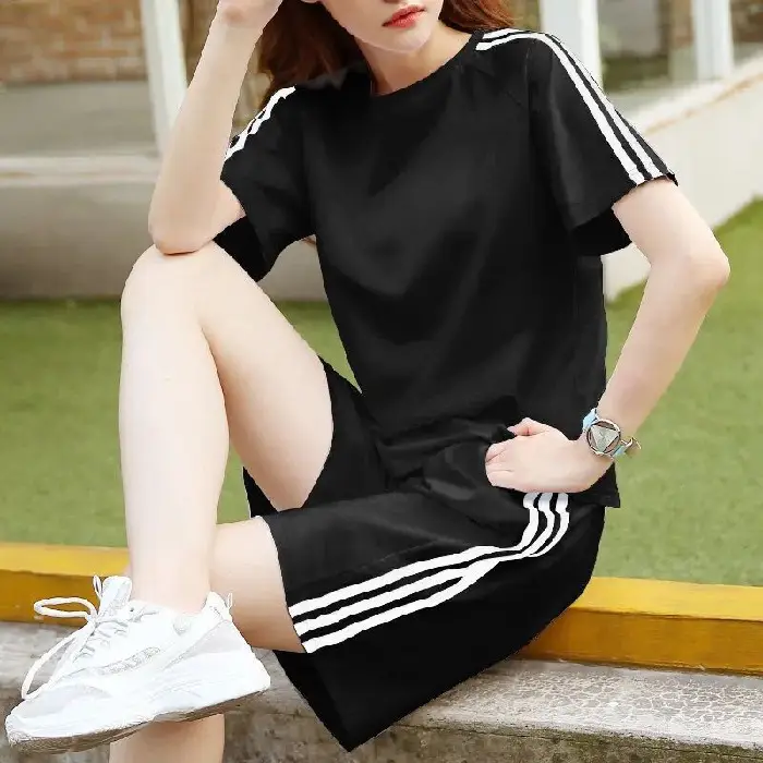 Women White Adidas Track Shorts Set Large - Image 4