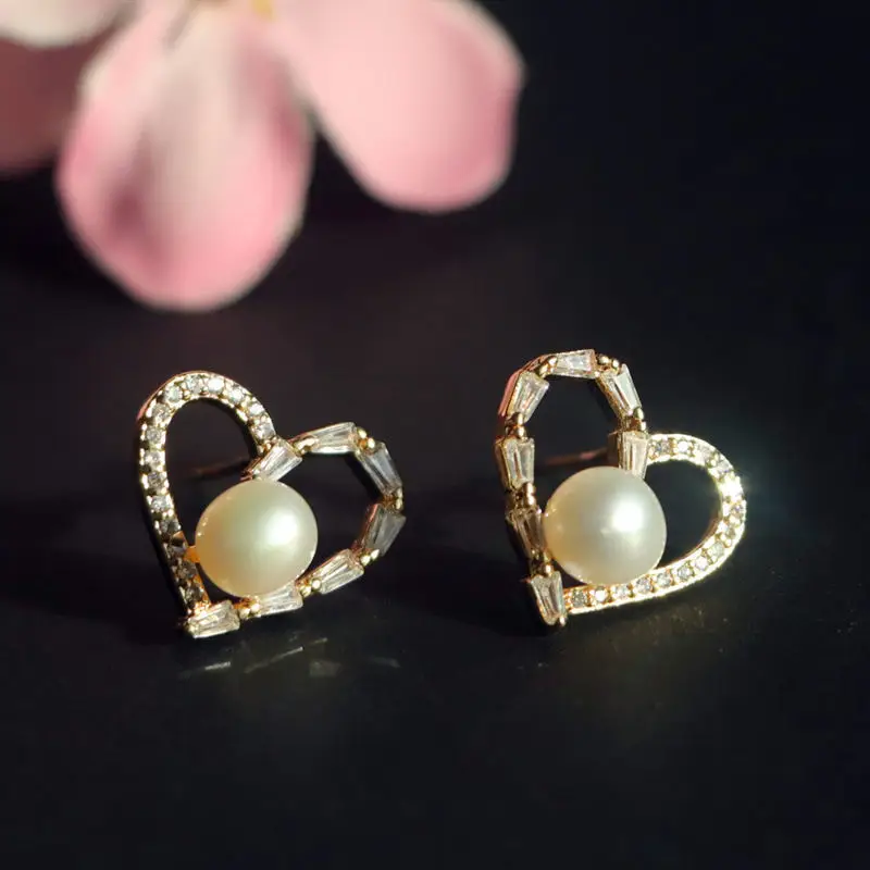 Heart Shaped Pearl Earrings S925 Silver for Women — feature 5