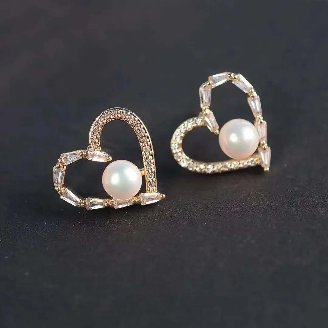 Heart Shaped Pearl Earrings S925 Silver for Women — feature 8