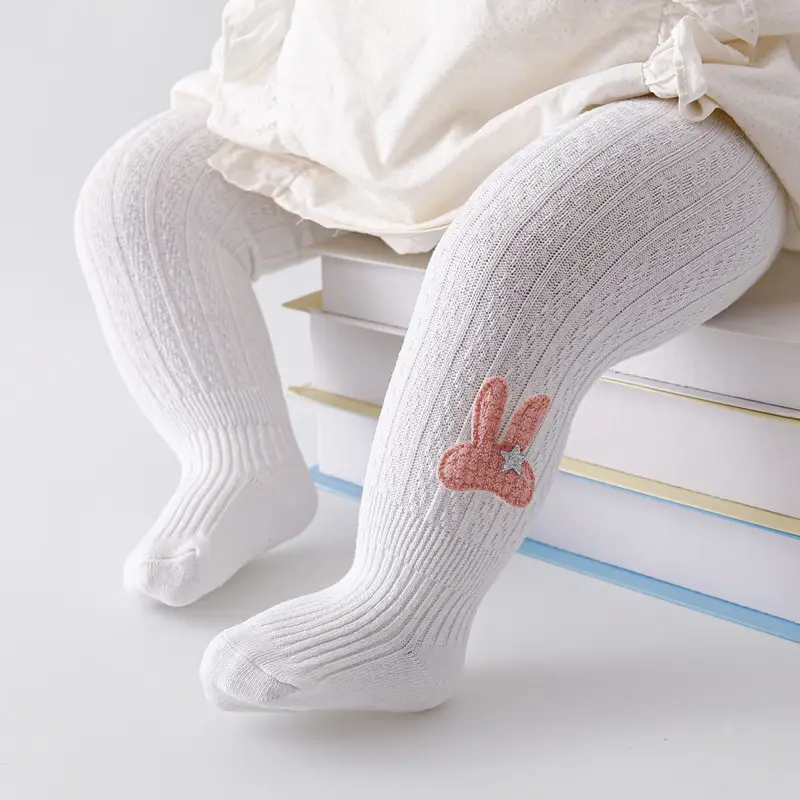Baby Cotton Leggings Spring Fall Bunny Design Large - Image 13