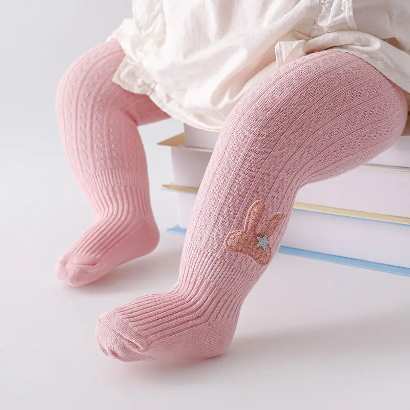 Baby Cotton Leggings Spring Fall Bunny Design Large - Image 15