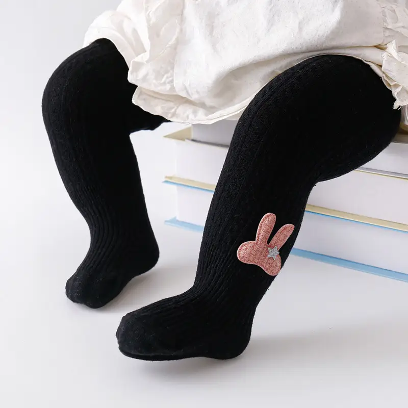 Baby Cotton Leggings Spring Fall Bunny Design Large - Image 16