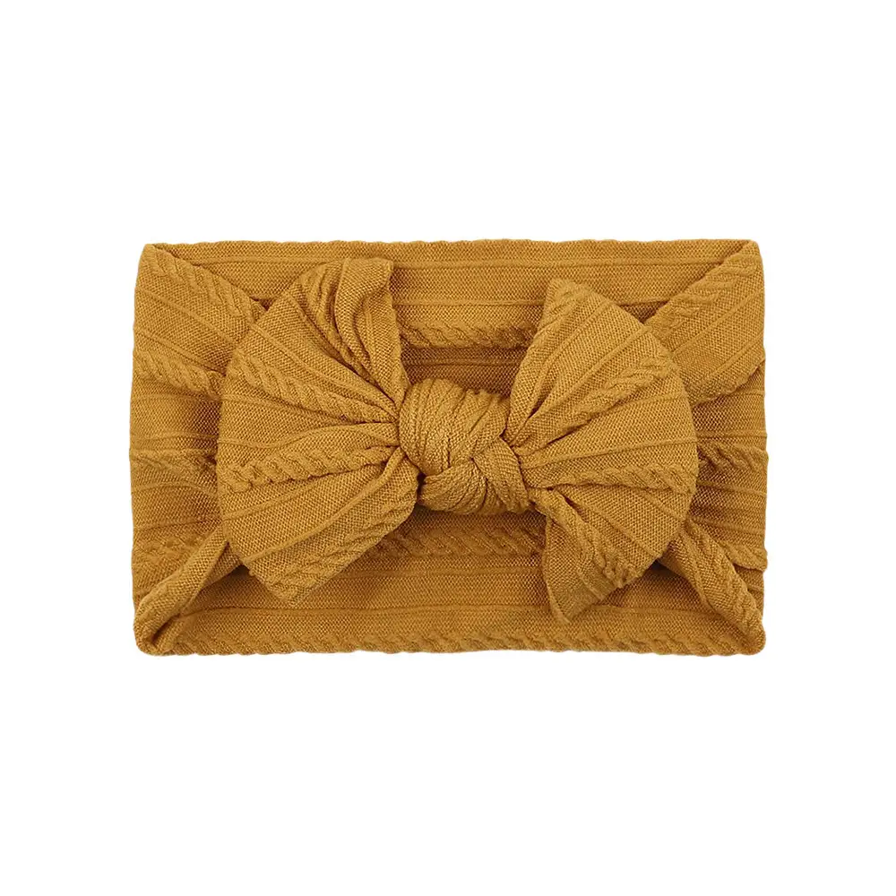 Brown Jacquard Bow Headscarf for Girls - Image 18