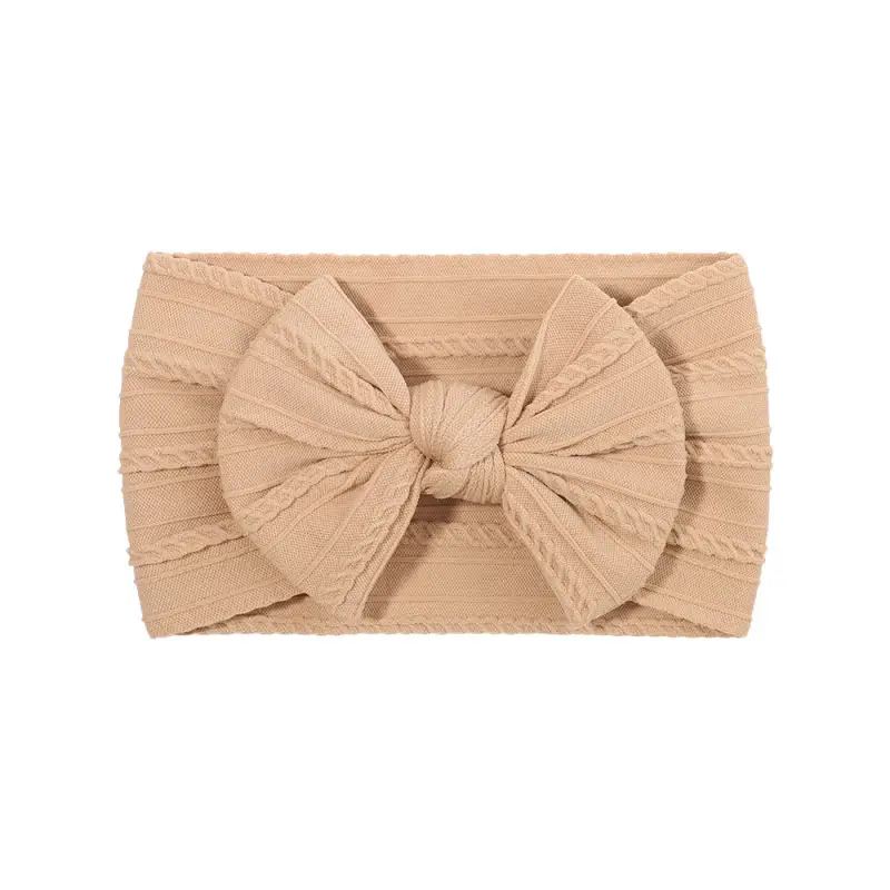 Brown Jacquard Bow Headscarf for Girls - Image 20
