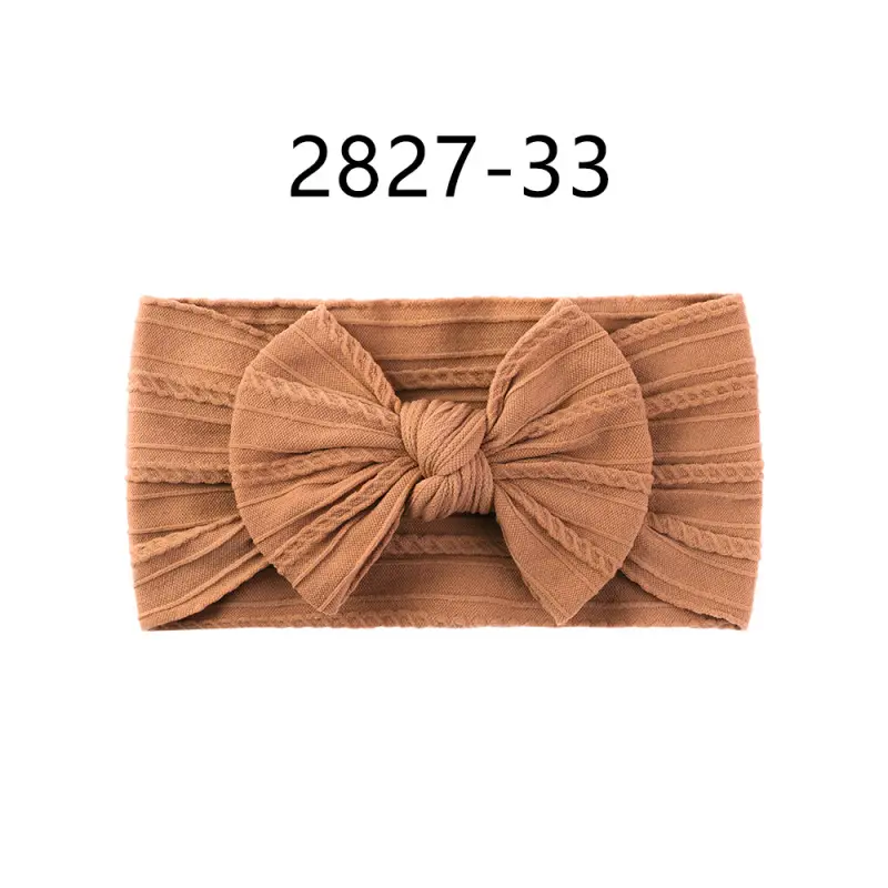 Brown Jacquard Bow Headscarf for Girls - Image 23