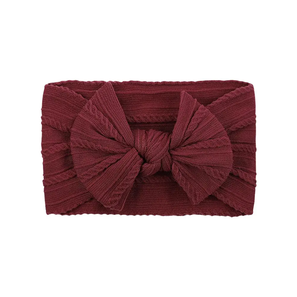 Brown Jacquard Bow Headscarf for Girls - Image 27