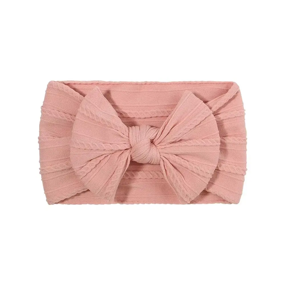 Brown Jacquard Bow Headscarf for Girls - Image 36