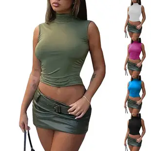2025 Cross-Border Pure Color Round Neck Vest for Women โ feature 23