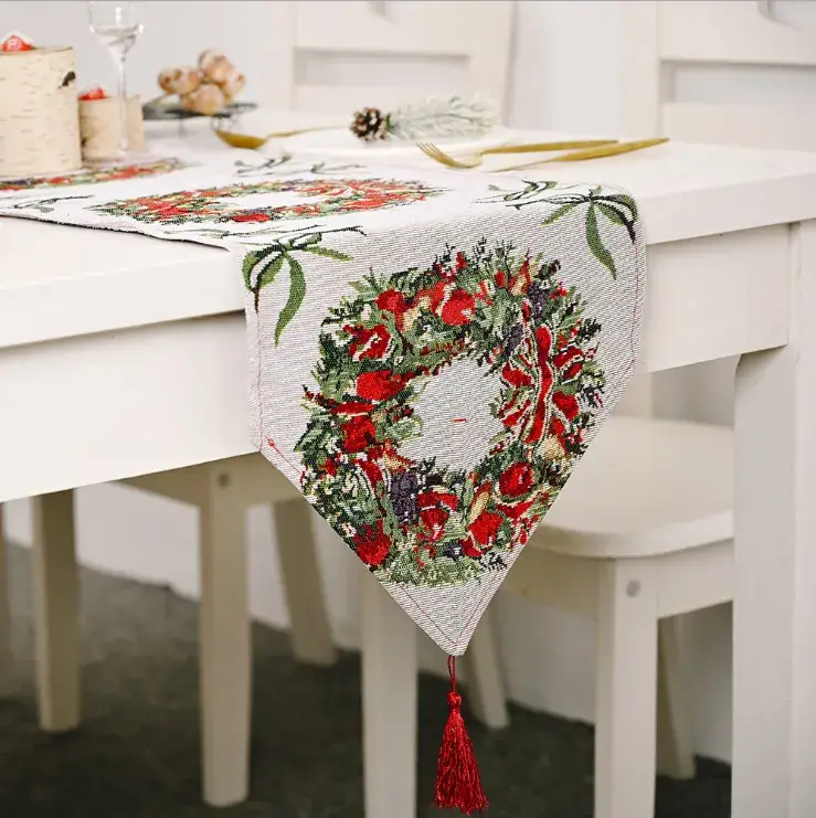 Red Christmas Table Runner Decor for Home - Image 7