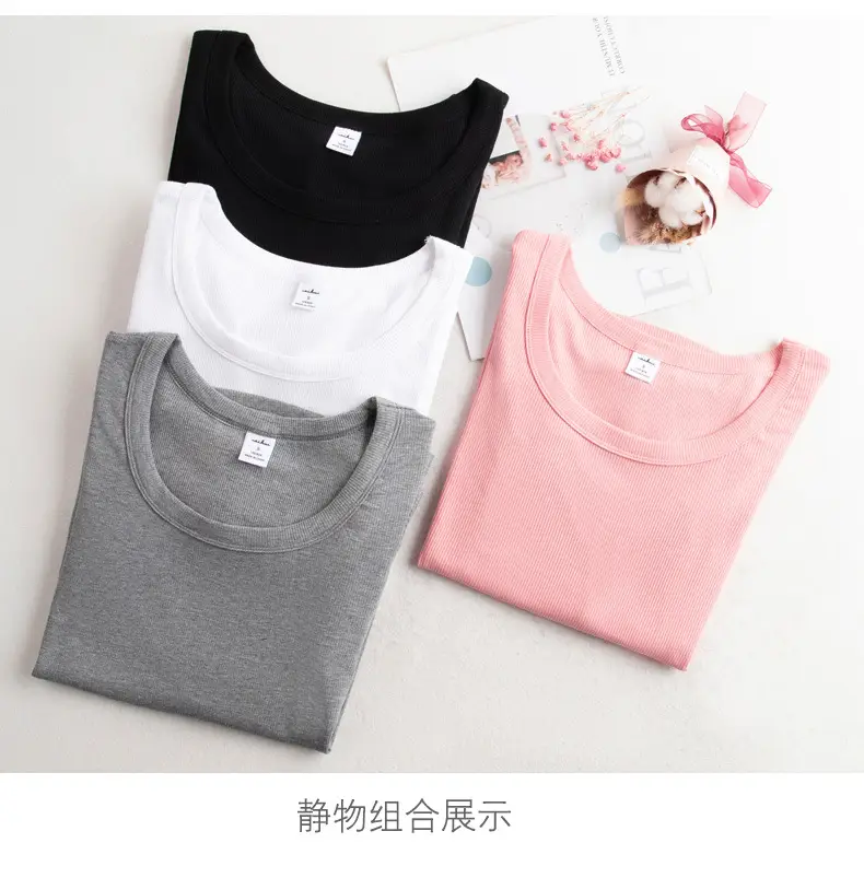 Women's Grey Long Sleeve U-Neck T-Shirt — feature 42