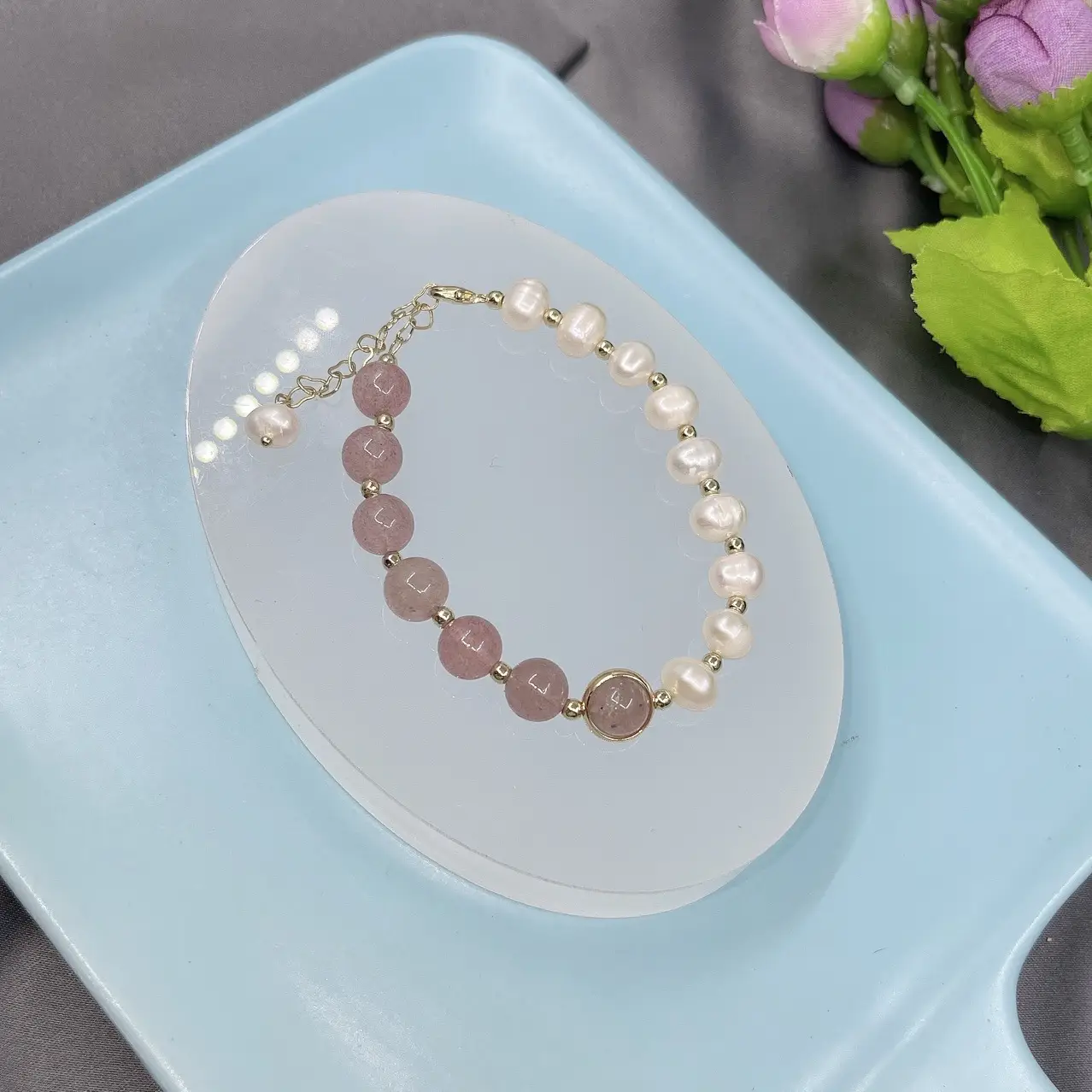 Peach Blossom Pearl Bracelet for Women — feature 5