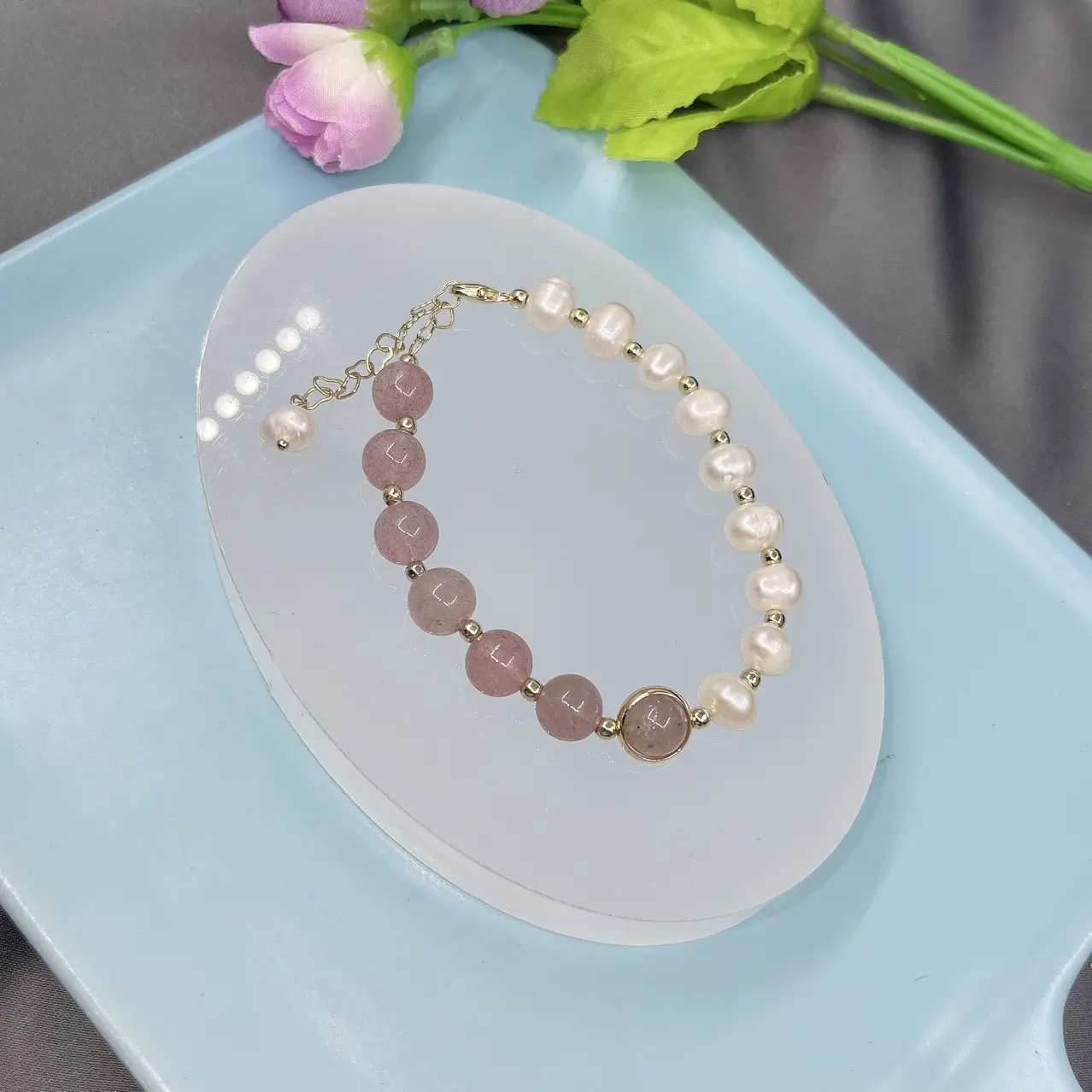 Peach Blossom Pearl Bracelet for Women — feature 6