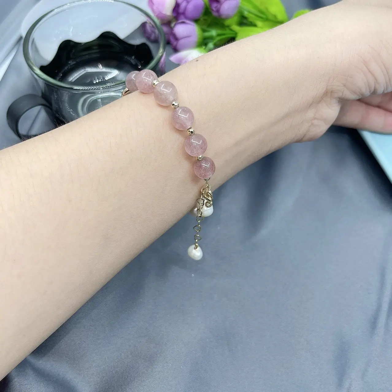 Peach Blossom Pearl Bracelet for Women — feature 9