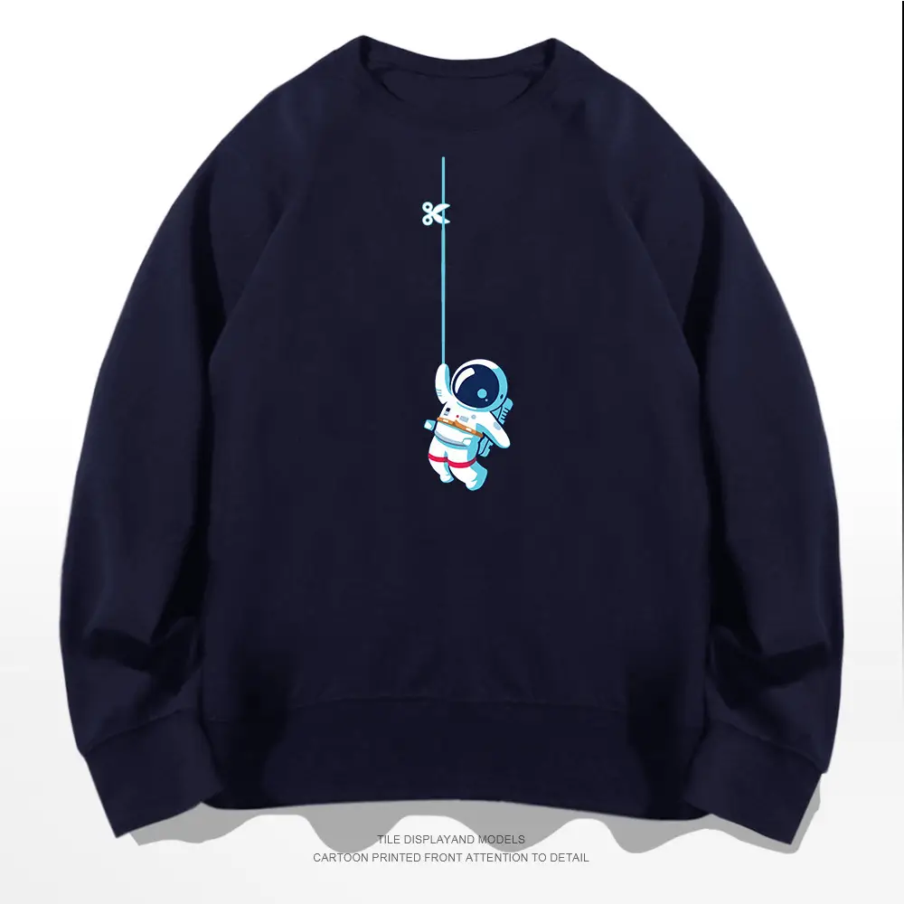 Nasa Astronaut Printed Sweatshirt Black Long Sleeve - Image 10