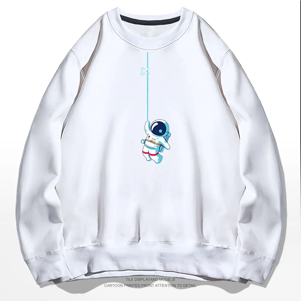 Nasa Astronaut Printed Sweatshirt Black Long Sleeve - Image 2