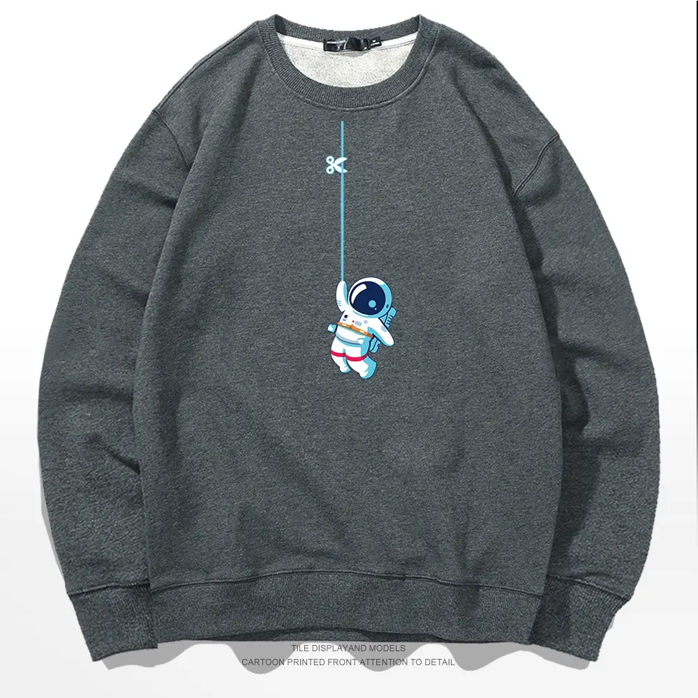 Nasa Astronaut Printed Sweatshirt Black Long Sleeve - Image 8