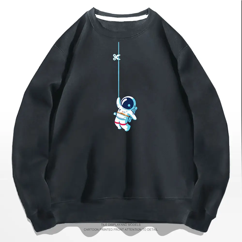 Nasa Astronaut Printed Sweatshirt Black Long Sleeve - Image 9