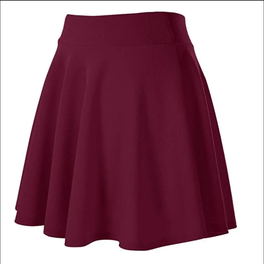 Women's Orange Stretch Flared Skirt Casual Mini - Image 3