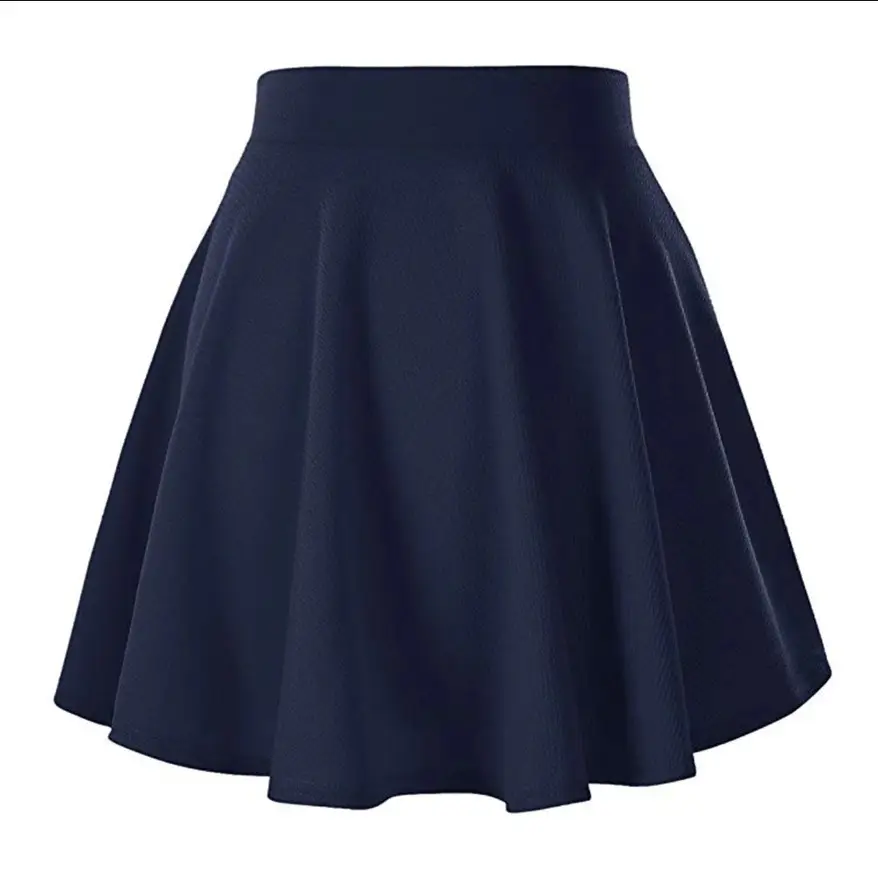 Women's Orange Stretch Flared Skirt Casual Mini - Image 4