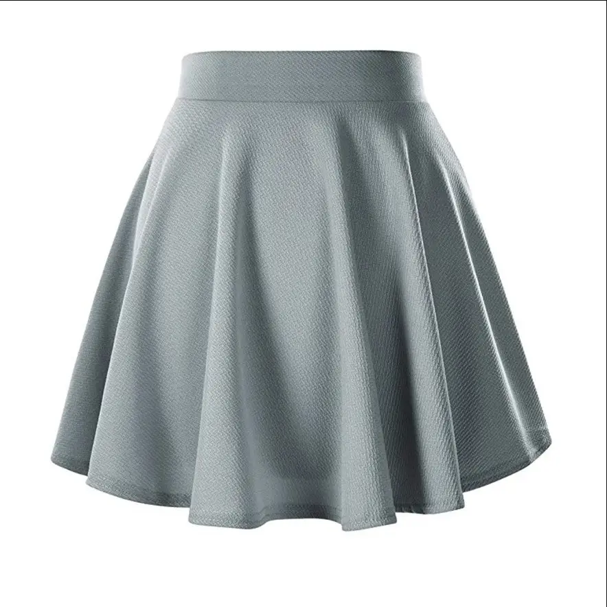 Women's Orange Stretch Flared Skirt Casual Mini - Image 5