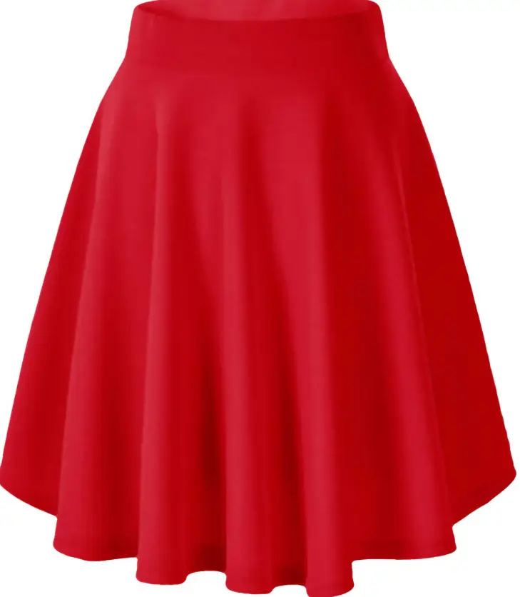 Women's Orange Stretch Flared Skirt Casual Mini - Image 7