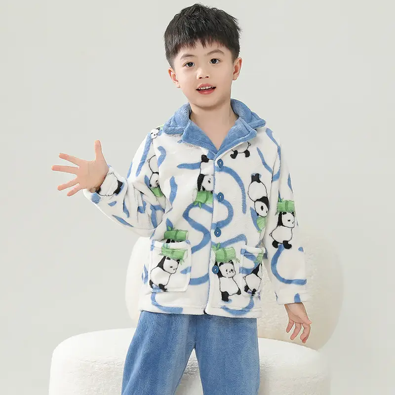 Girls Unicorn Pajamas Winter Velvet Flannel Set