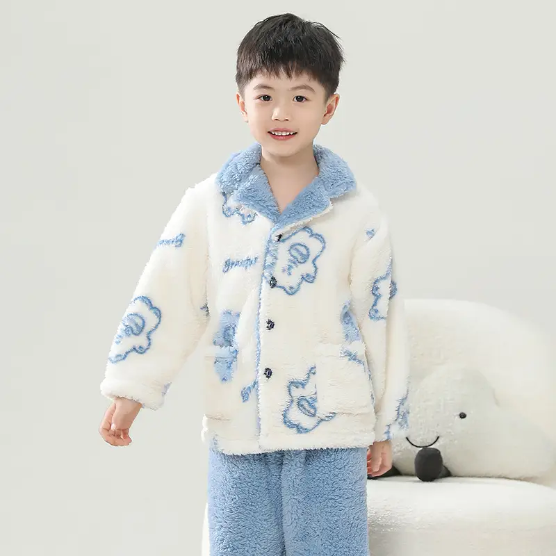 Girls Unicorn Pajamas Winter Velvet Flannel Set