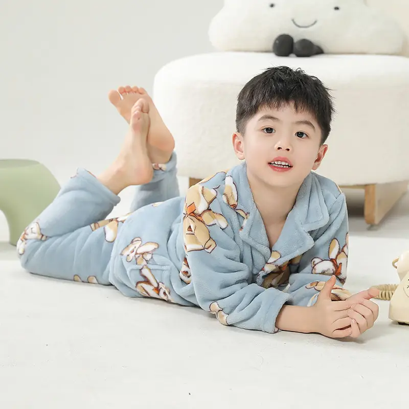 Girls Unicorn Pajamas Winter Velvet Flannel Set
