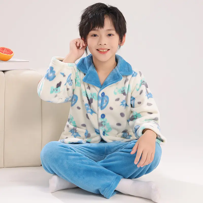 Girls Unicorn Pajamas Winter Velvet Flannel Set