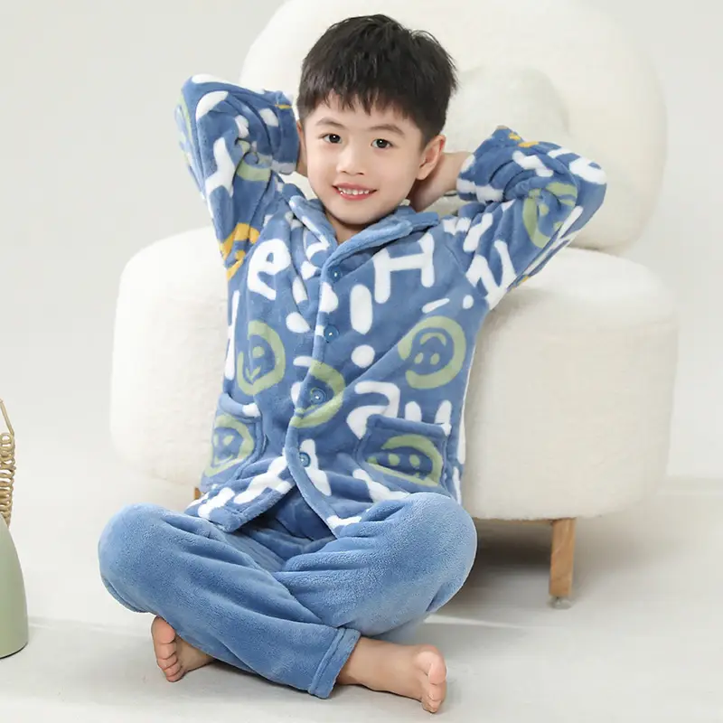 Girls Unicorn Pajamas Winter Velvet Flannel Set