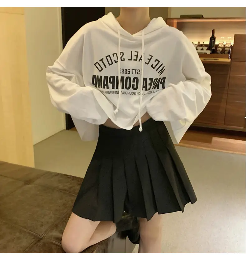 Women White Cotton Hoodie with "We Are Not Going" Print — feature 12
