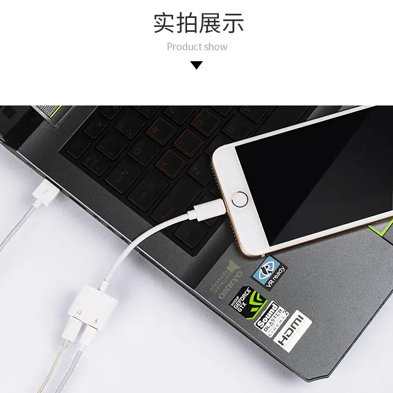 Two-In-One iPhone Headphone Adapter 3.5mm to Lightning - Image 2