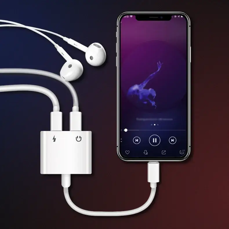 Two-In-One iPhone Headphone Adapter 3.5mm to Lightning - Image 3