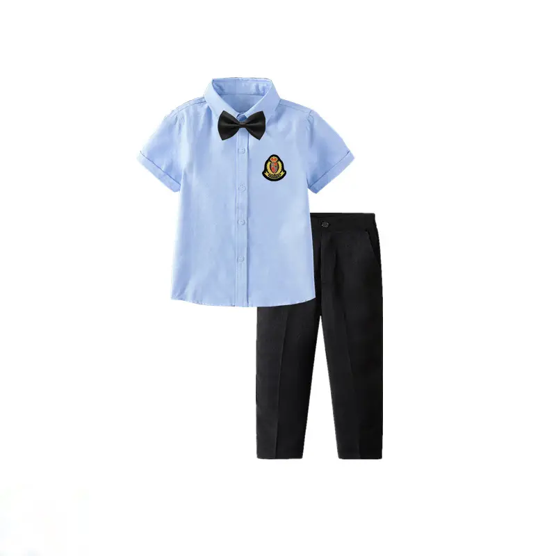 Children's Black Trousers with White Shirt Badge Suit - Image 4