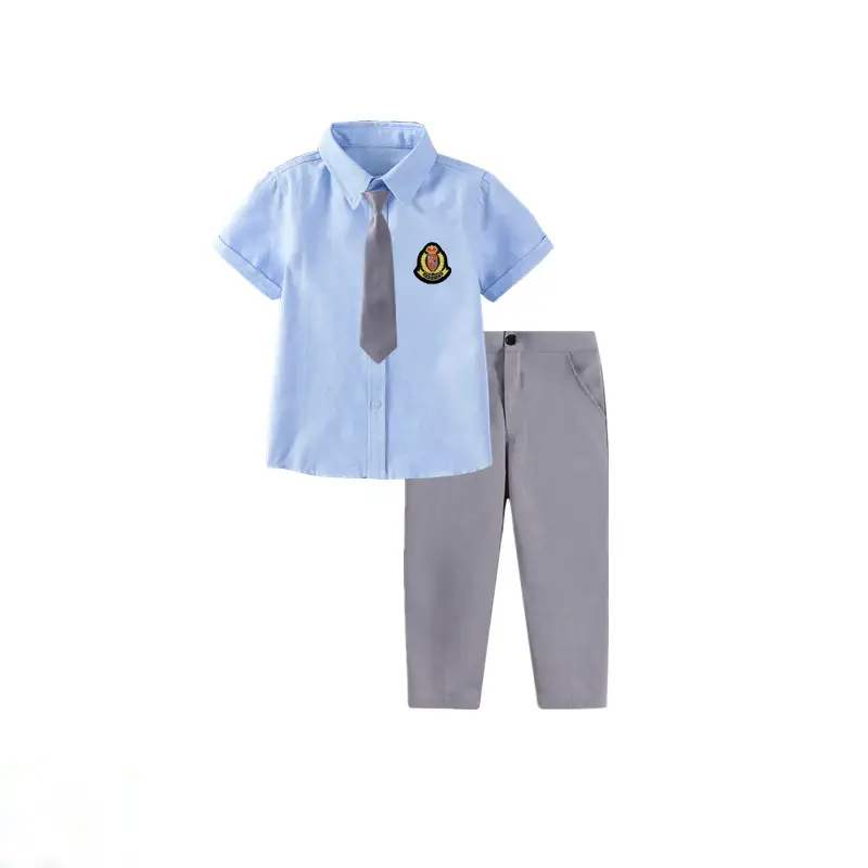 Children's Black Trousers with White Shirt Badge Suit - Image 6