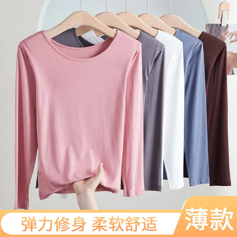 Women's Black Modal Crewneck T-Shirt Large - Image 17