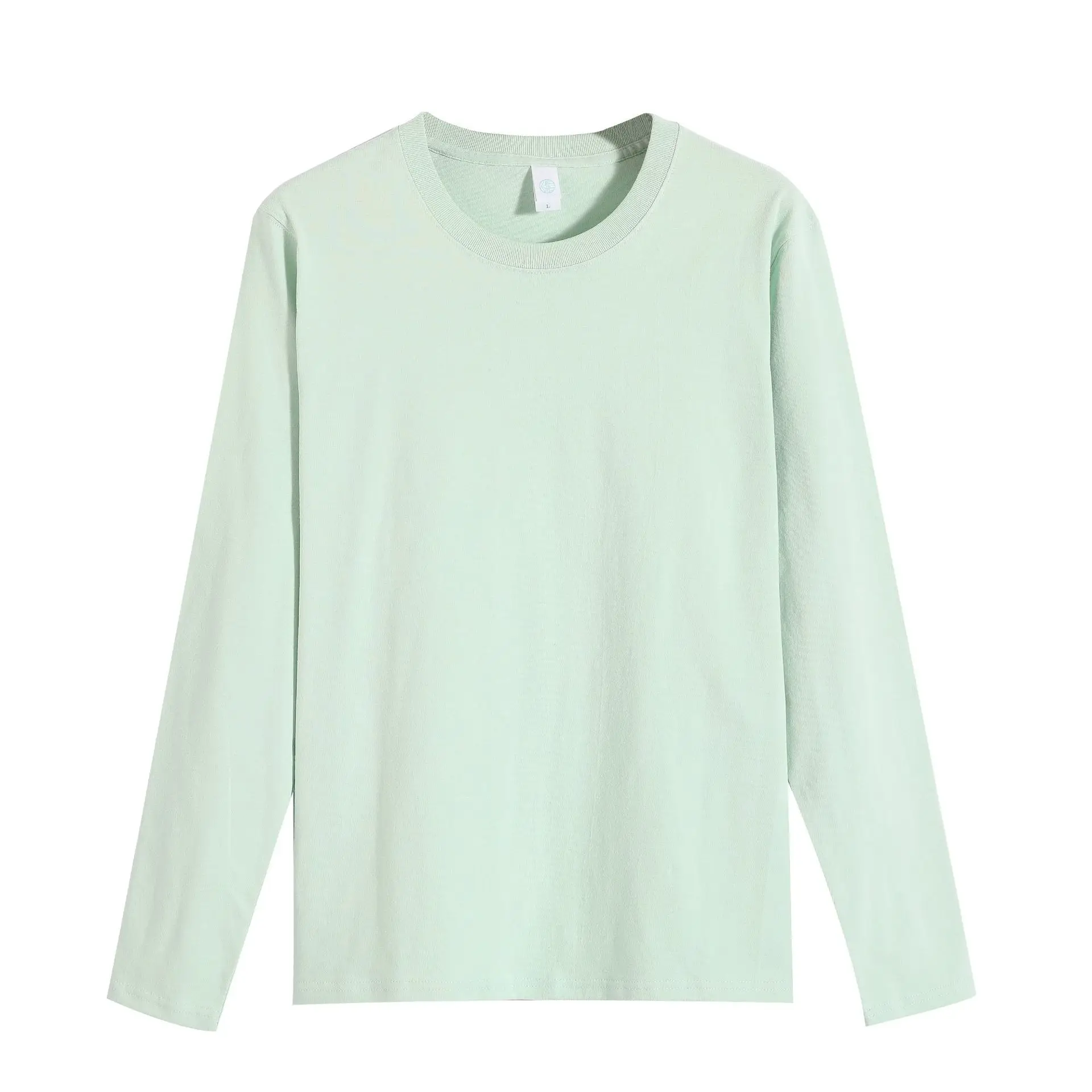 Men Long Sleeve Cotton T-Shirt Yellow Loose Solid - Image 7