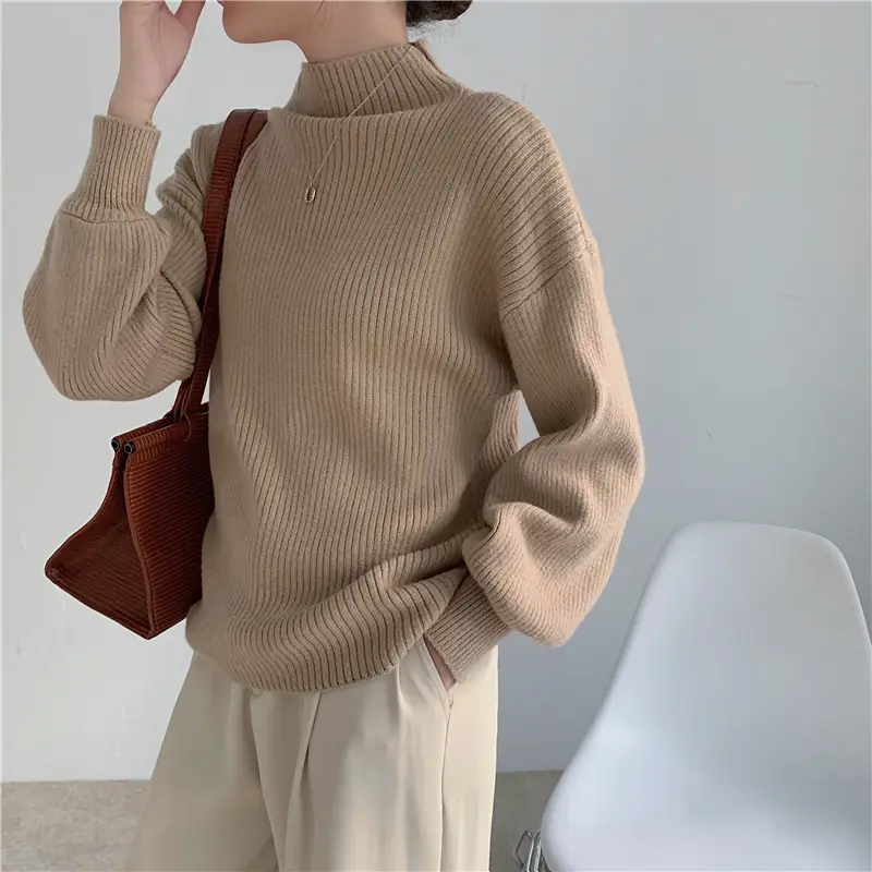 Women's 2023 Base Pile Collar Shirt Top Solid Color Slim Fit — feature 12