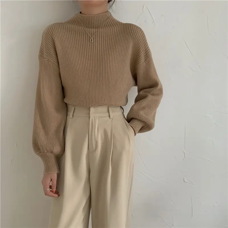 Women's 2023 Base Pile Collar Shirt Top Solid Color Slim Fit — feature 14