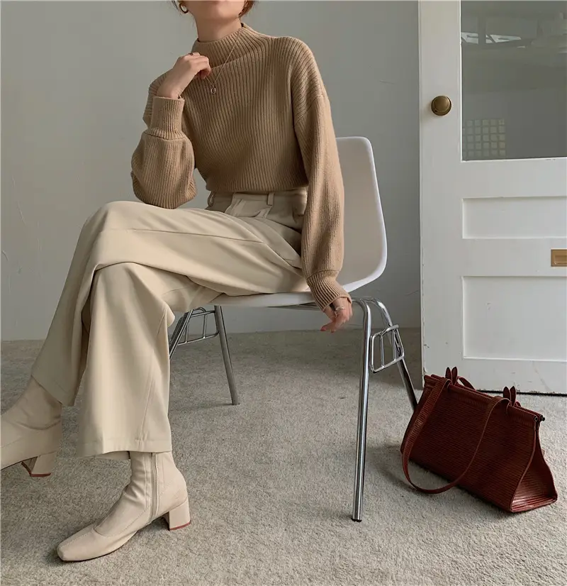 Women's 2023 Base Pile Collar Shirt Top Solid Color Slim Fit — feature 18